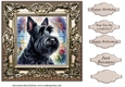 Framed stained glass dog card front 11