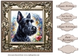Framed stained glass dog card front 12