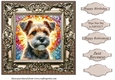 Framed stained glass dog card front 13