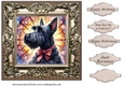 Framed stained glass dog card front 16