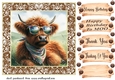 Highland cow chillin card front 2