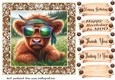 Highland cow chillin card front 4