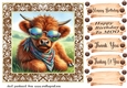 Highland cow chillin card front 5