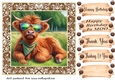 Highland cow chillin card front 7