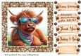 Highland cow chillin card front 10