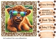 Highland cow chillin card front 11