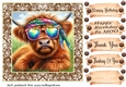 Highland cow chillin card front 12