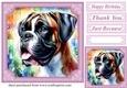 Lilac stained glass pup card front 4