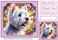 Lilac stained glass pup card front 5