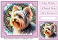 Lilac stained glass pup card front 7