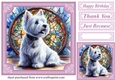 Lilac stained glass pup card front 10