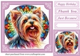 Lilac stained glass pup card front 11