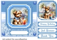 Pup with cocktail on beach card front 2