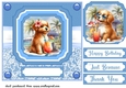 Pup with cocktail on beach card front 4