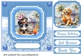 Pup with cocktail on beach card front 6