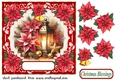 Poinsettia Christmas scene card front 3