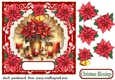 Poinsettia Christmas scene card front 5