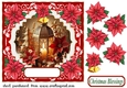 Poinsettia Christmas scene card front 6