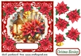 Poinsettia Christmas scene card front 7