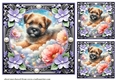 3 Floral dreamy pup card fronts/toppers 7