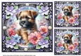 3 Floral dreamy pup card fronts/toppers 12