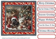 Scottish terrier and Westie Christmas scene card front 1