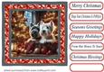 Scottish terrier and Westie Christmas scene card front 3