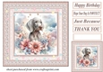 Peach floral dreamy pup card front 3