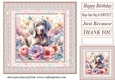 Peach floral dreamy pup card front 7