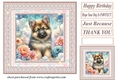 Peach floral dreamy pup card front 8