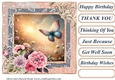 Painted floral butterfly card front 2