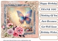 Painted floral butterfly card front 3