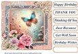 Painted floral butterfly card front 4