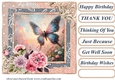 Painted floral butterfly card front 5