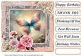 Painted floral butterfly card front 6