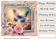Painted floral butterfly card front 7