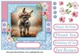 Pink and blue painted donkey card front 5