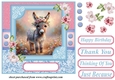 Pink and blue painted donkey card front 7