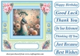 Blue and green painted peacock card front 5
