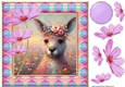 Painted floral kangaroo card front 1