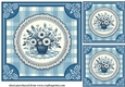 3 Blue daisy card fronts/toppers 3