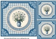 3 Blue daisy card fronts/toppers 5
