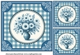 3 Blue daisy card fronts/toppers 6
