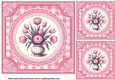 3 Pink tulips card front/toppers 6