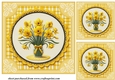 3 Yellow daffodil card fronts/toppers 2