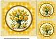 3 Yellow daffodil card fronts/toppers 4