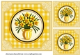 3 Yellow daffodil card fronts/toppers 5