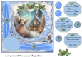 Blue Christmas Angel card front 2