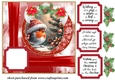 Red Christmas robin card front 4