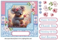 Pink and blue painted koala card front 3